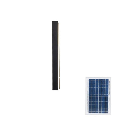 Long Strip Outdoor Sconce Solar Power ? 2″ x H 31.5″ / Dia 5cm x H 80cm / Black / Warm Light Wall lamp