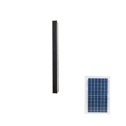Long Strip Solar Outdoor Sconce Dia 2″ x H 39.4″ / Dia 5cm x H 100cm / Black / Warm Light Wall lamp