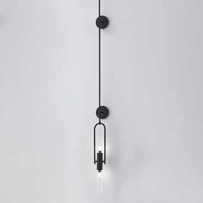 Long Arc Glass Wall Lamp Dia 4.7″ x H 70.1″ / Dia 12cm x H 180cm / Black & Clear Wall lamp