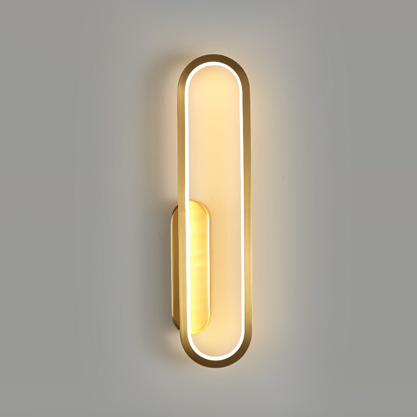 Long Ova Wall Lamp Left: ? 3.9″ x H 15.7″ / Dia 10cm x H 40cm / Brass / Warm Light Wall lamp