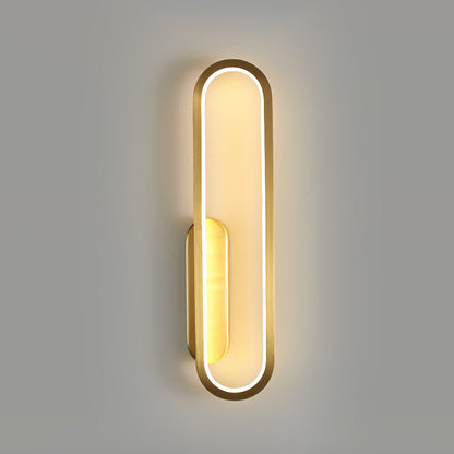 Long Ova Wall Lamp Left: ? 3.9″ x H 15.7″ / Dia 10cm x H 40cm / Brass / Warm Light Wall lamp
