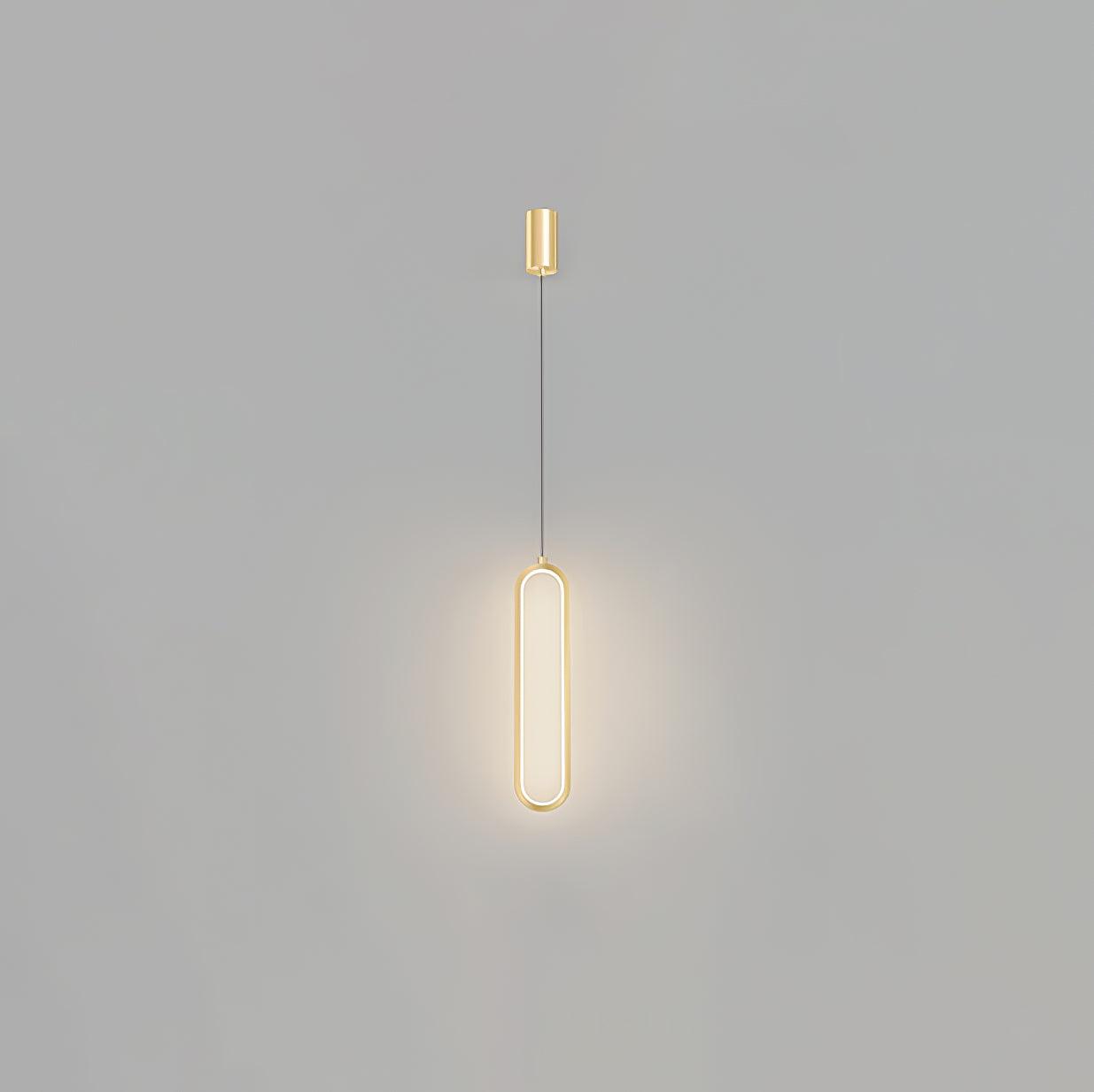 Long Oval LED Pendant Lamp Dia 3.5″ x H 15.7″ / Dia 9cm x H 40cm / Brass / Three-Color Changing Light Pendant light