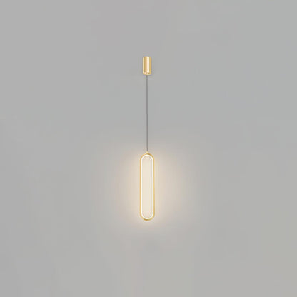 Long Oval LED Pendant Lamp Dia 3.5″ x H 15.7″ / Dia 9cm x H 40cm / Brass / Three-Color Changing Light Pendant light