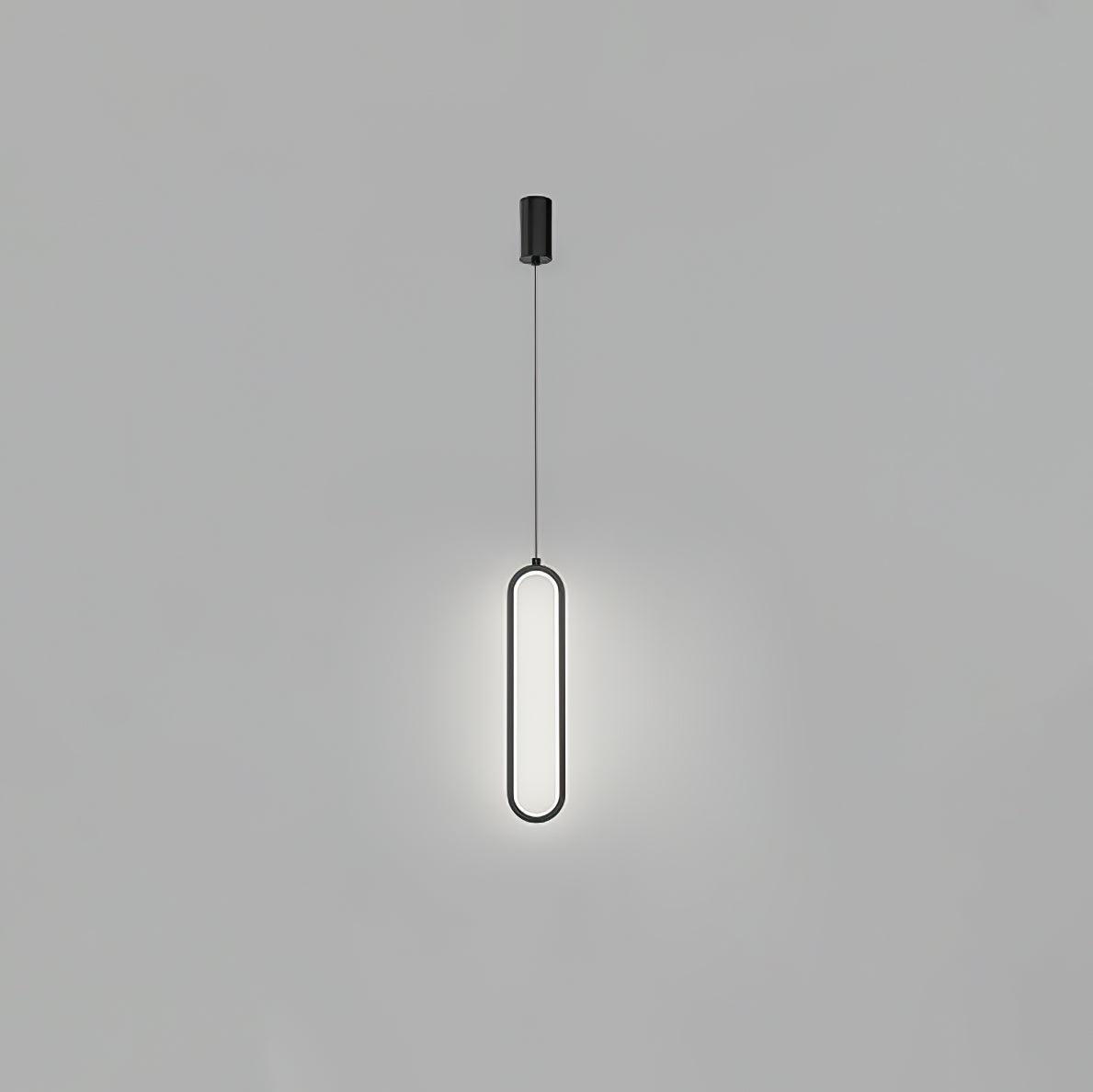 Long Oval LED Pendant Lamp Dia 3.5″ x H 15.7″ / Dia 9cm x H 40cm / Black / Three-Color Changing Light Pendant light
