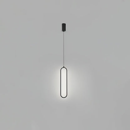 Long Oval LED Pendant Lamp Dia 3.5″ x H 15.7″ / Dia 9cm x H 40cm / Black / Three-Color Changing Light Pendant light