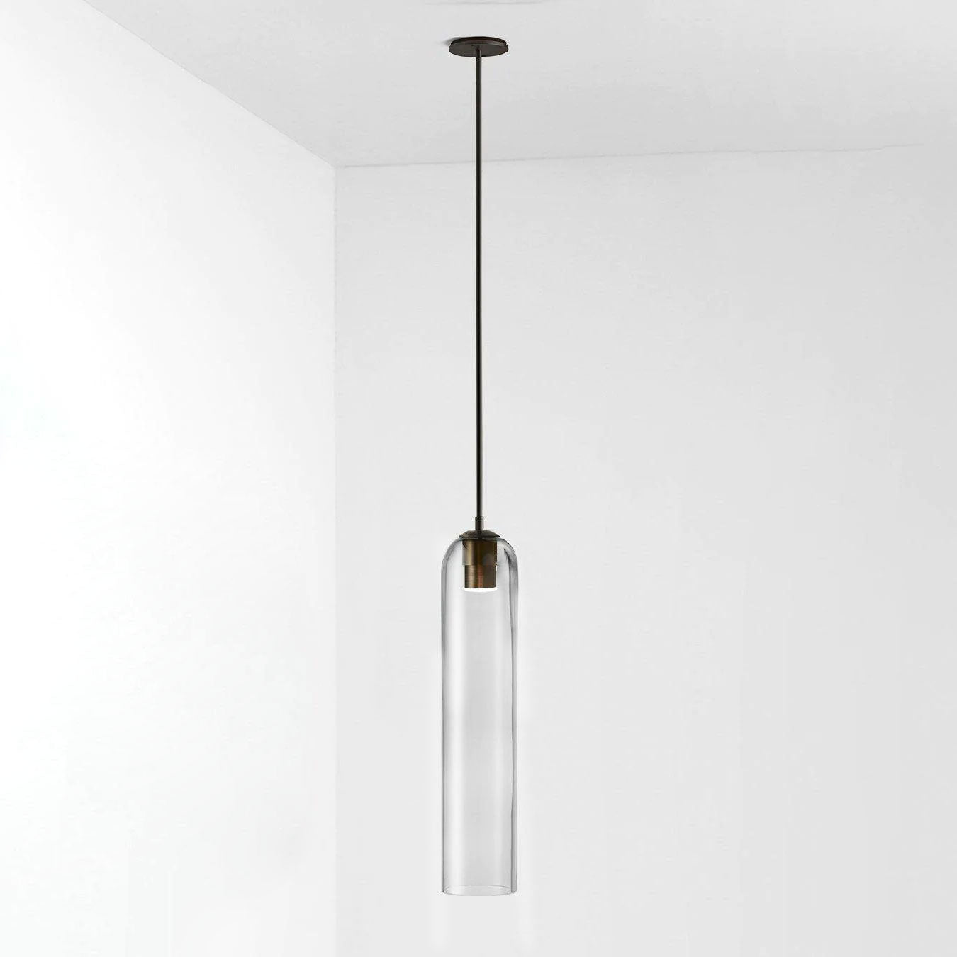 Long Tube Glass Pendant Light ? 3.9″ x H 47.2″ / Dia 10cm x H 120cm / Black / Clear Pendant light