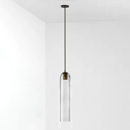 Long Tube Glass Pendant Light ? 3.9″ x H 47.2″ / Dia 10cm x H 120cm / Black / Clear Pendant light