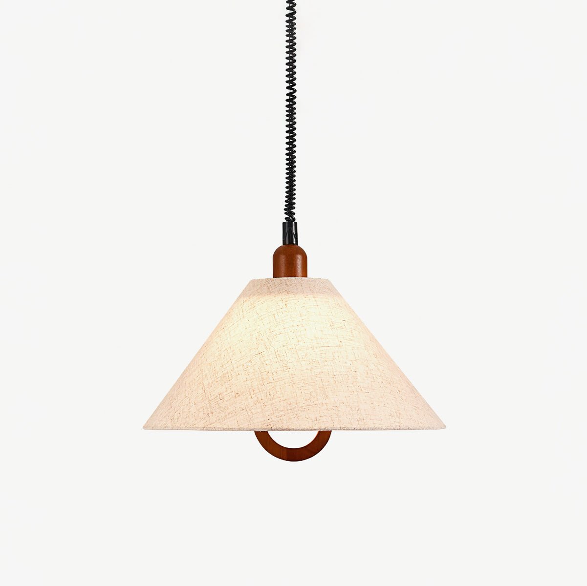 Loopeds Pendant Lamp Dia 17.7″ x H 16.5″ / Walnut color & Beige Pendant light