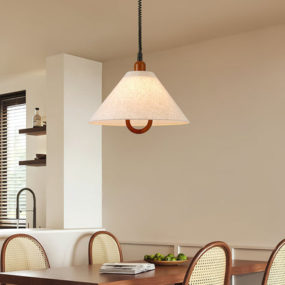Loopeds Pendant Lamp Dia 17.7″ x H 16.5″ / Walnut color & Beige Pendant light