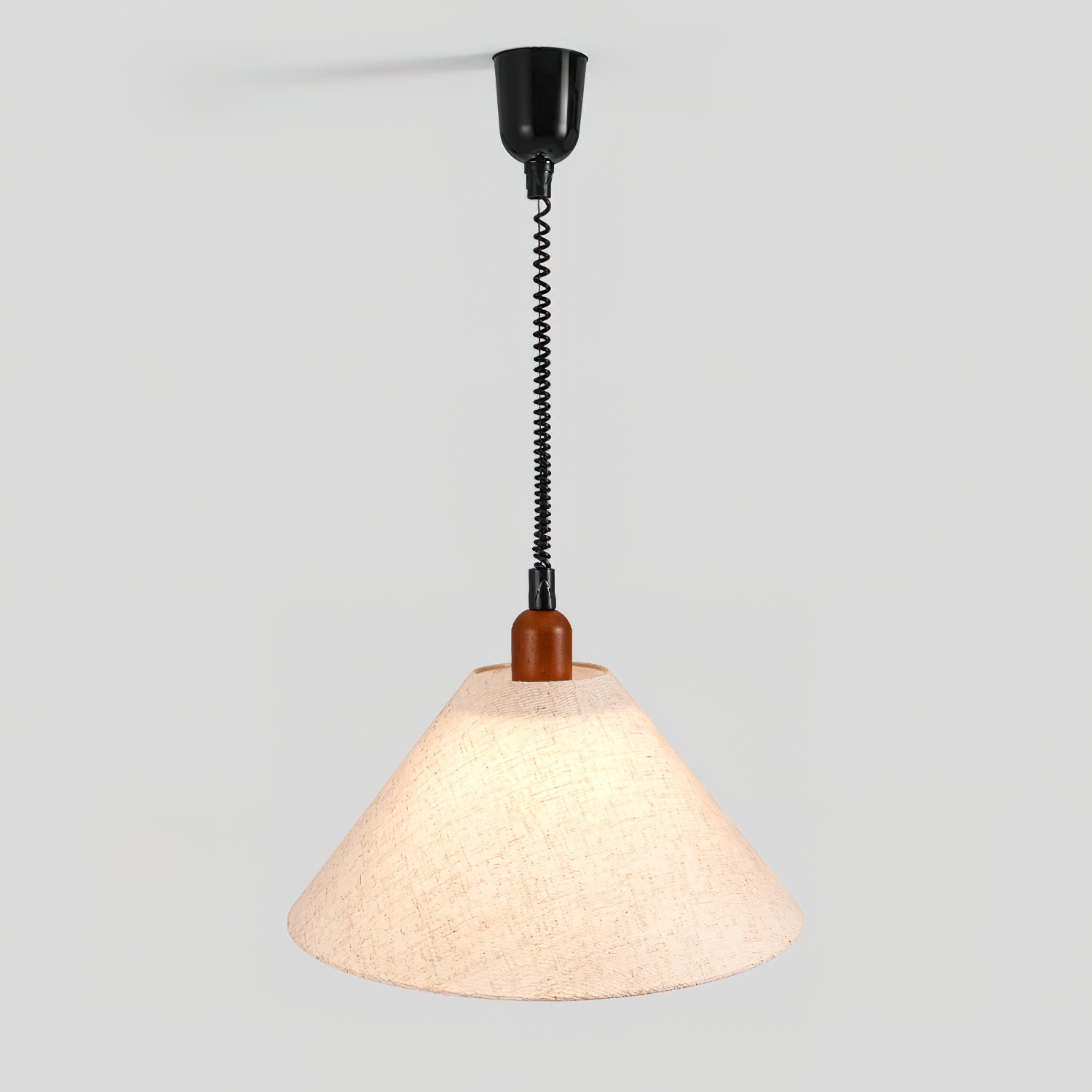 Loopeds Pendant Lamp Dia 17.7″ x H 16.5″ / Walnut color & Beige Pendant light