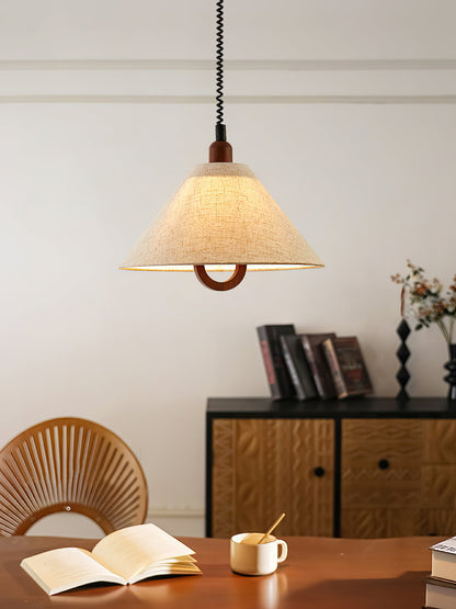 Loopeds Pendant Lamp Dia 17.7″ x H 16.5″ / Walnut color & Beige Pendant light