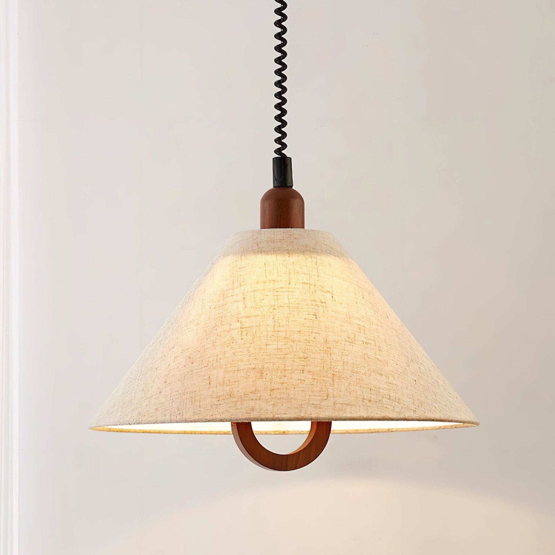 Loopeds Pendant Lamp Dia 17.7″ x H 16.5″ / Walnut color & Beige Pendant light