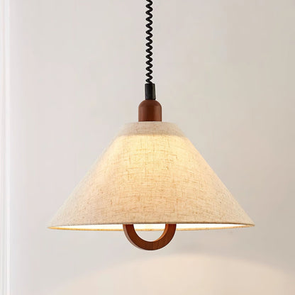 Loopeds Pendant Lamp Dia 17.7″ x H 16.5″ / Walnut color & Beige Pendant light