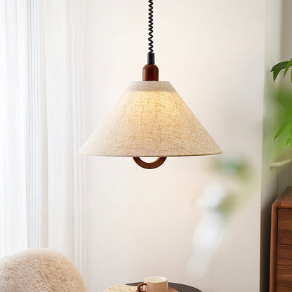 Loopeds Pendant Lamp Dia 17.7″ x H 16.5″ / Walnut color & Beige Pendant light