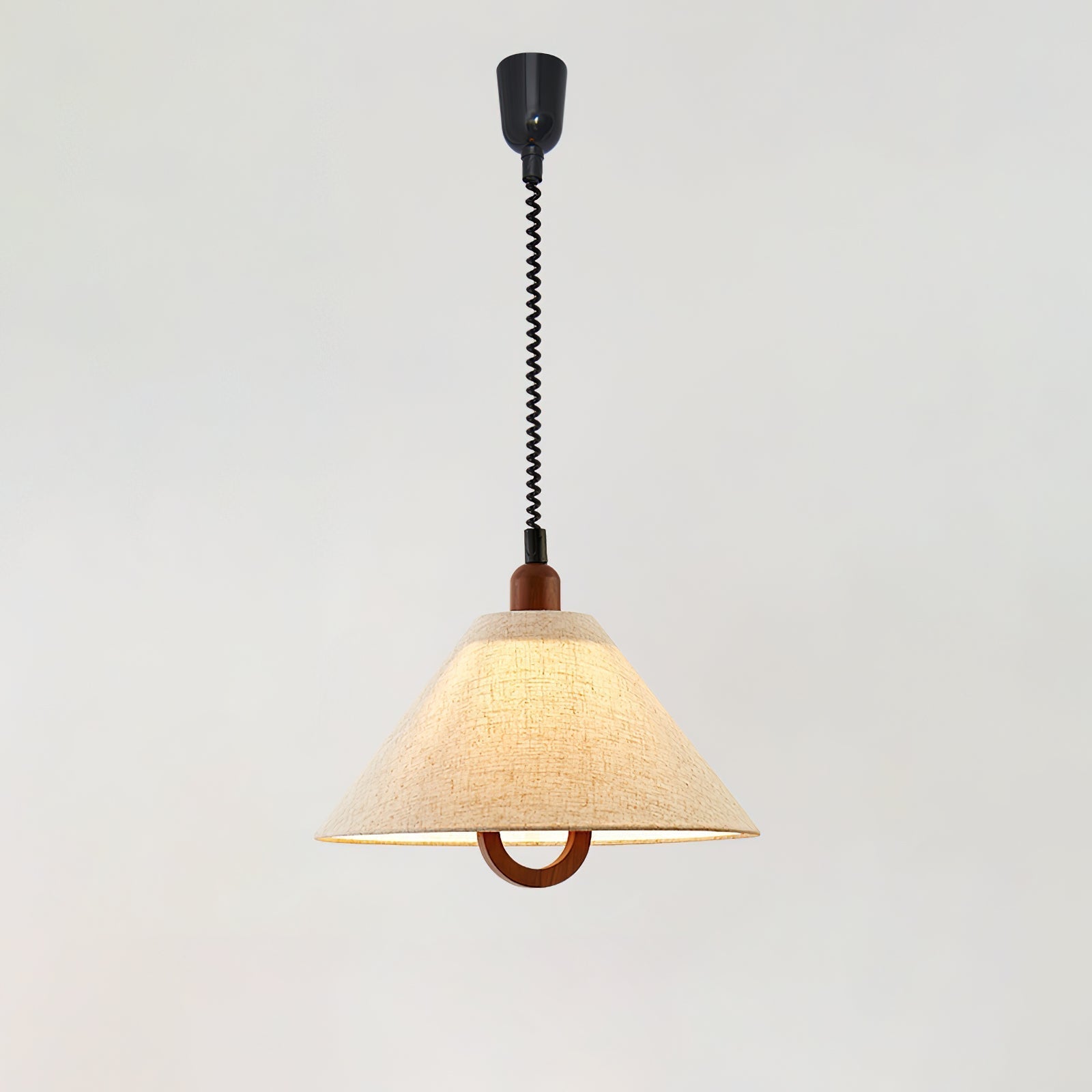 Loopeds Pendant Lamp Dia 17.7″ x H 16.5″ / Walnut color & Beige Pendant light