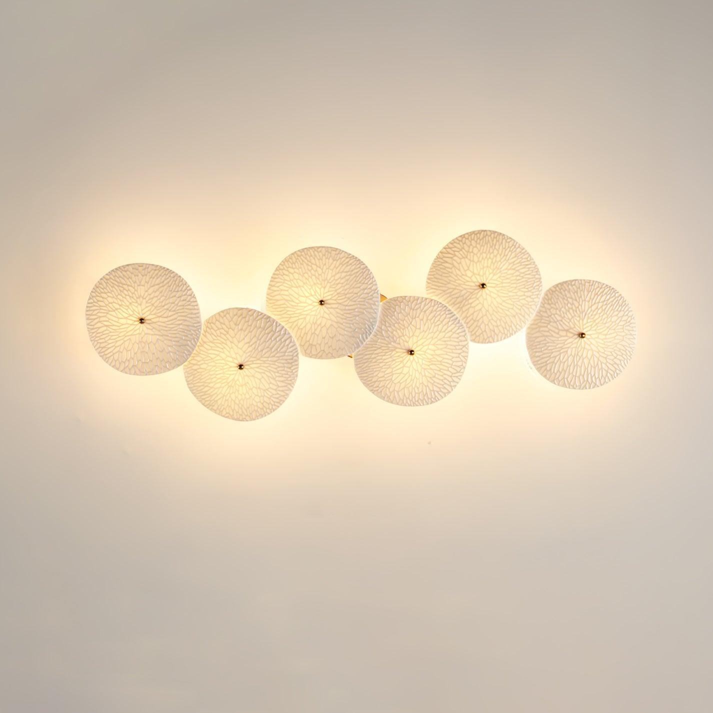 Lotus Petal Wall Lamp 6 heads A L 28.3″ x H 11″ / L 72cm x H 28cm / Gold & White Ceramic Wall lamp