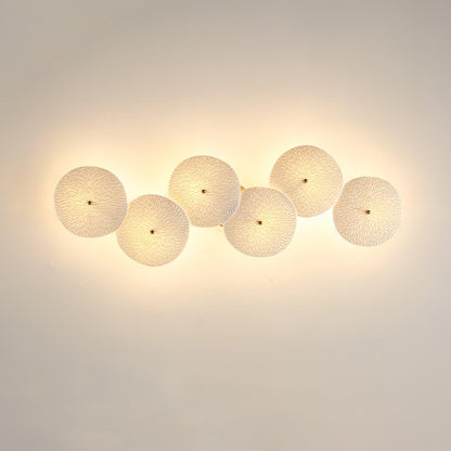 Lotus Petal Wall Lamp 6 heads A L 28.3″ x H 11″ / L 72cm x H 28cm / Gold & White Ceramic Wall lamp