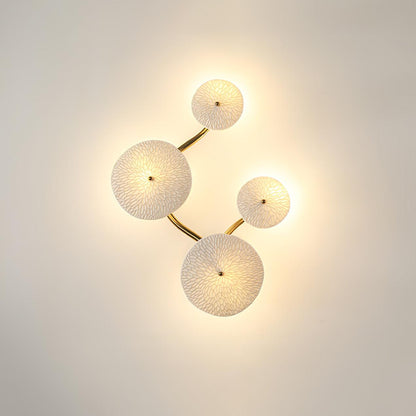 Lotus Petal Wall Lamp 4 heads B L 13.8″ x H 17.7″ / L 35cm x H 45cm / Gold & White Ceramic Wall lamp