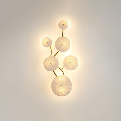 Lotus Petal Wall Lamp 6 heads B L 14.9″ x H 29.5″ / L 38cm x H 75cm / Gold & White Ceramic Wall lamp