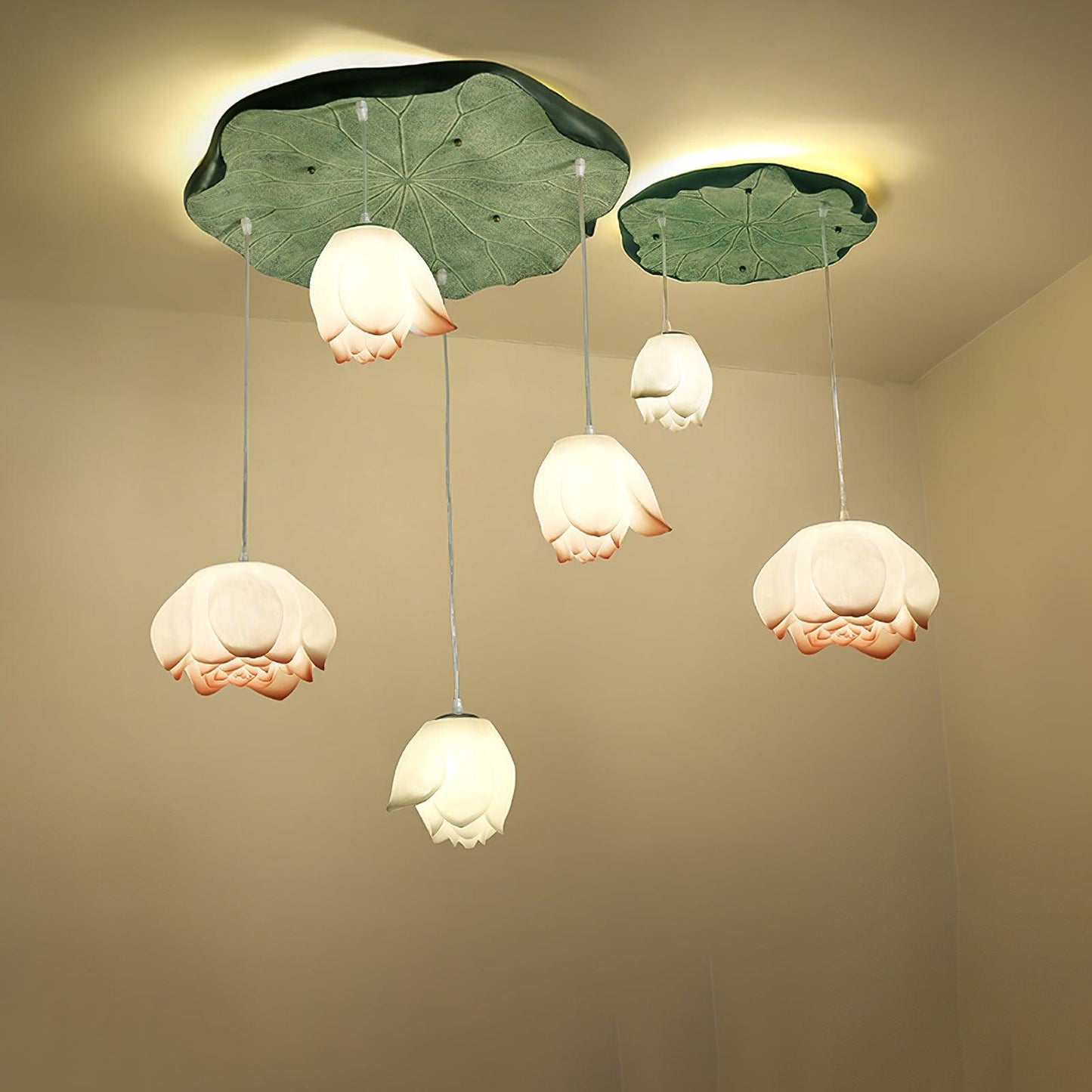 Lotus Chandelier 6 Head Model A ? 22″ + ? 18.5″/ Dia 56cm + 47cm Chandelier
