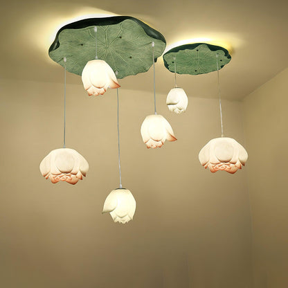 Lotus Chandelier 6 Head Model A ? 22″ + ? 18.5″/ Dia 56cm + 47cm Chandelier
