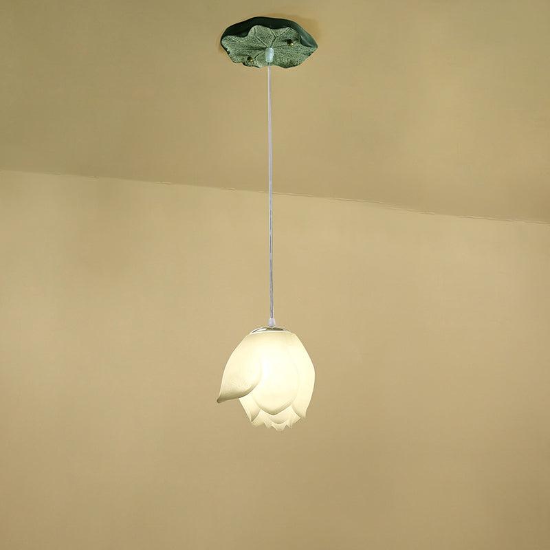 Lotus Chandelier ? 6.6″ x H 59″ / Dia 17cm x H 150cm White Chandelier