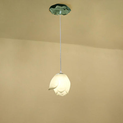Lotus Chandelier ? 6.6″ x H 59″ / Dia 17cm x H 150cm White Chandelier