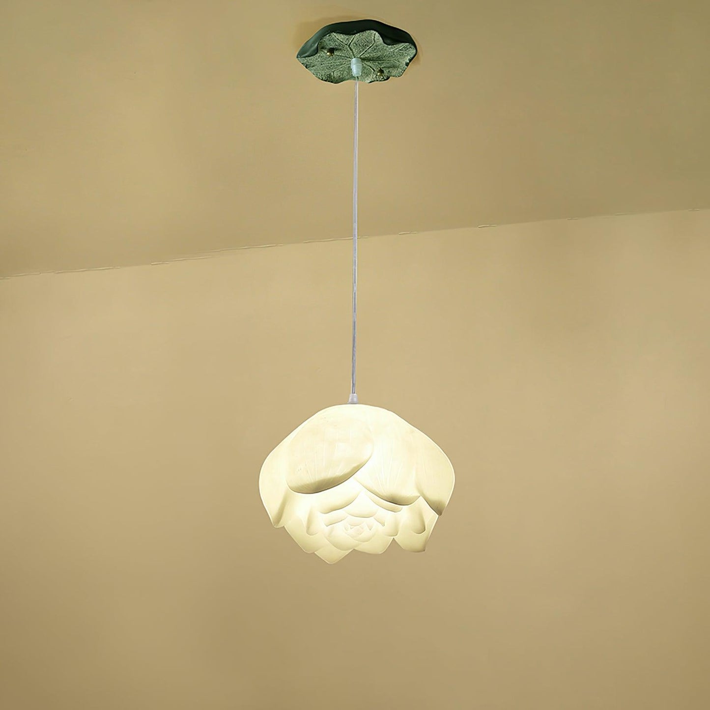 Lotus Chandelier ? 11.8″ x H 59″ / Dia 30cm x H 150cm White Chandelier