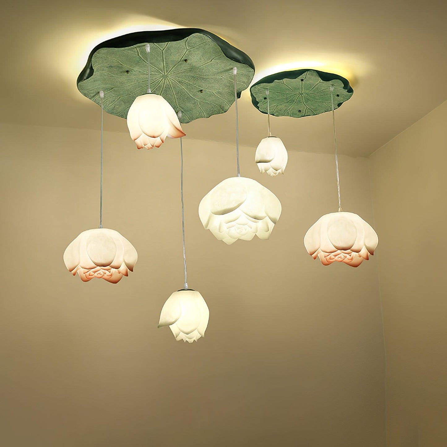 Lotus Chandelier 6 Head Model B ? 22″ + ? 18.5″/ Dia 56cm + 47cm Chandelier