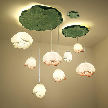 Lotus Chandelier 8 Head ? 23.6″+? 18.5″+? 6.6″/ Dia 67cm + 47cm + 17cm Chandelier