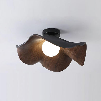 Lotus Leaf Ceiling Lamp Dia 15.7″ x H 6.3″ / Dia 40cm x H 16cm / Black & Walnut color Ceiling lamp