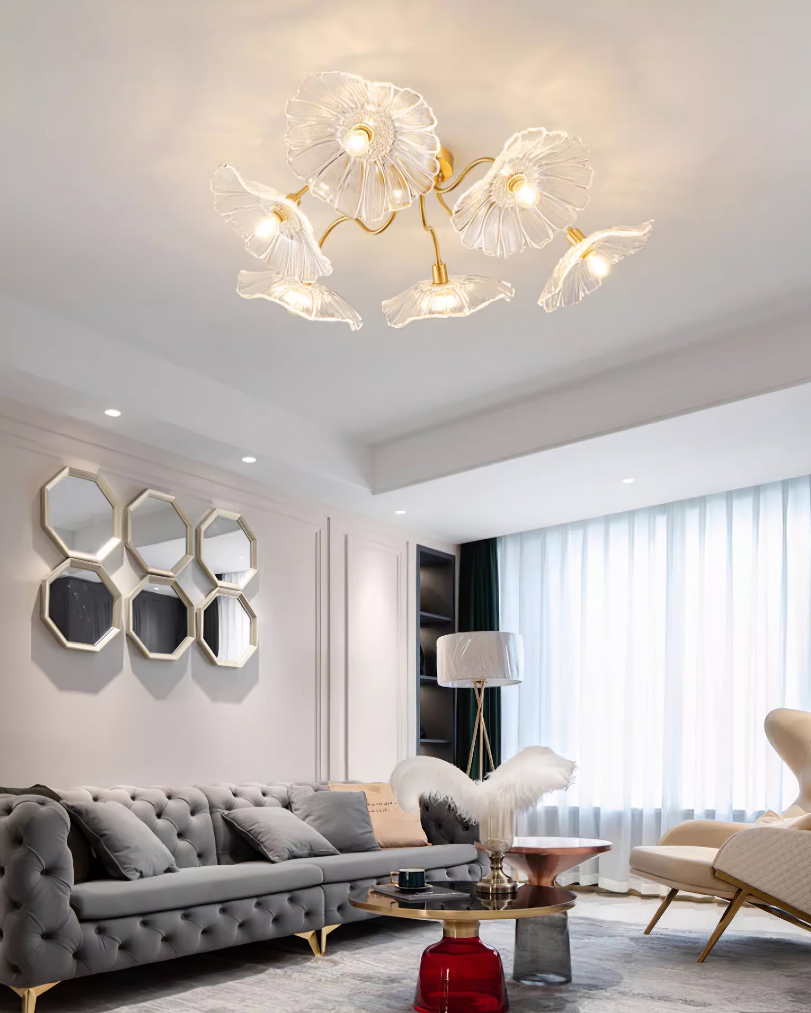 Lotus Leaf Glass Ceiling Lamp Ceiling lamp