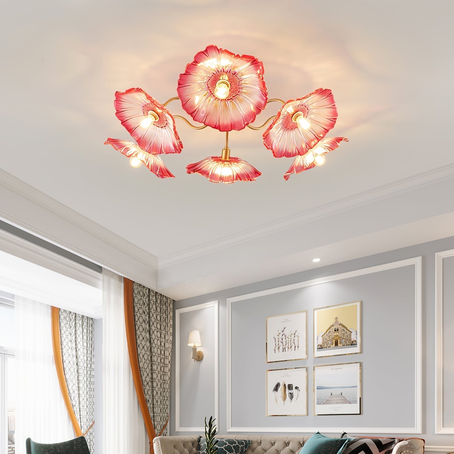 Lotus Leaf Glass Ceiling Lamp Ceiling lamp