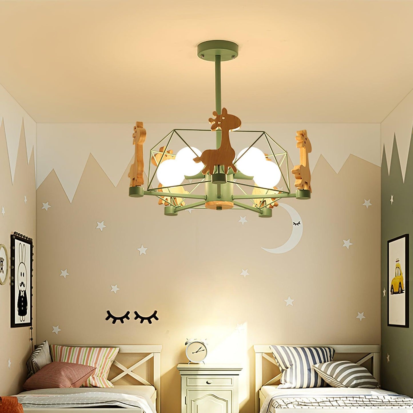 Lovely Deer Wooden Chandelier Chandelier