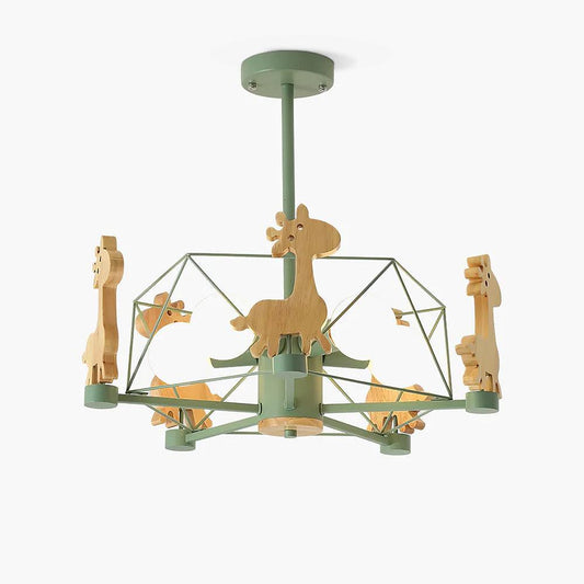 Lovely Deer Wooden Chandelier Chandelier