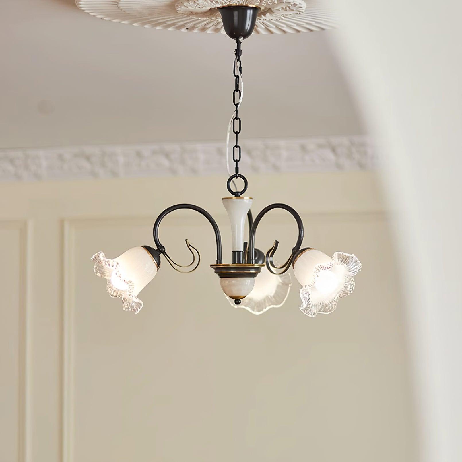 Luce Black Chandelier 3 Heads ? 26.7″ x H 12.6″ / Dia 68cm x H 32cm / Black & White Chandelier