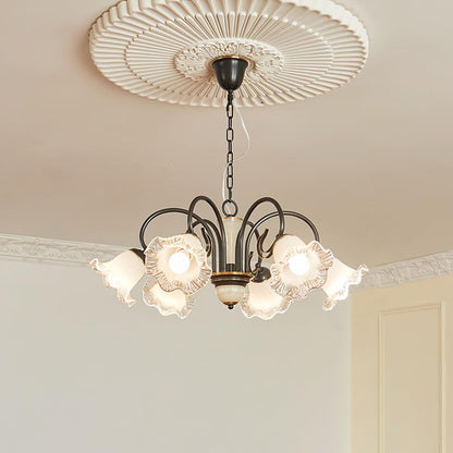 Luce Black Chandelier 6 Heads ? 30.7″ x H 12.6″ / Dia 78cm x H 32cm / Black & White Chandelier