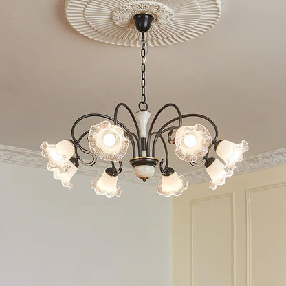 Luce Black Chandelier 8 Heads ? 39.3″ x H 16.5″ / Dia 100cm x H 42cm / Black & White Chandelier