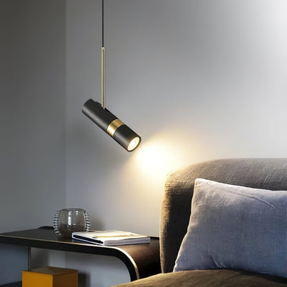 Lukas Pendant Light Dia 2.4″ x H 7.9″ / Dia 6cm x H 20cm / Black & Gold Pendant light