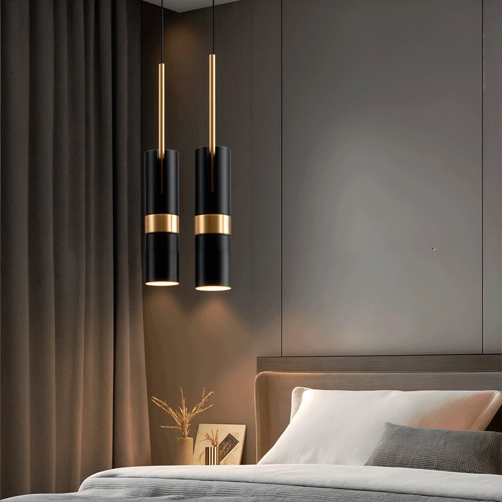 Lukas Pendant Light Dia 2.4″ x H 7.9″ / Dia 6cm x H 20cm / Black & Gold Pendant light