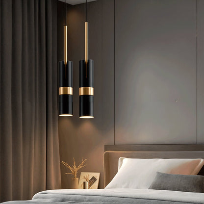 Lukas Pendant Light Dia 2.4″ x H 7.9″ / Dia 6cm x H 20cm / Black & Gold Pendant light
