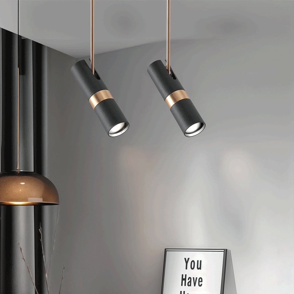 Lukas Pendant Light Dia 2.4″ x H 7.9″ / Dia 6cm x H 20cm / Black & Gold Pendant light