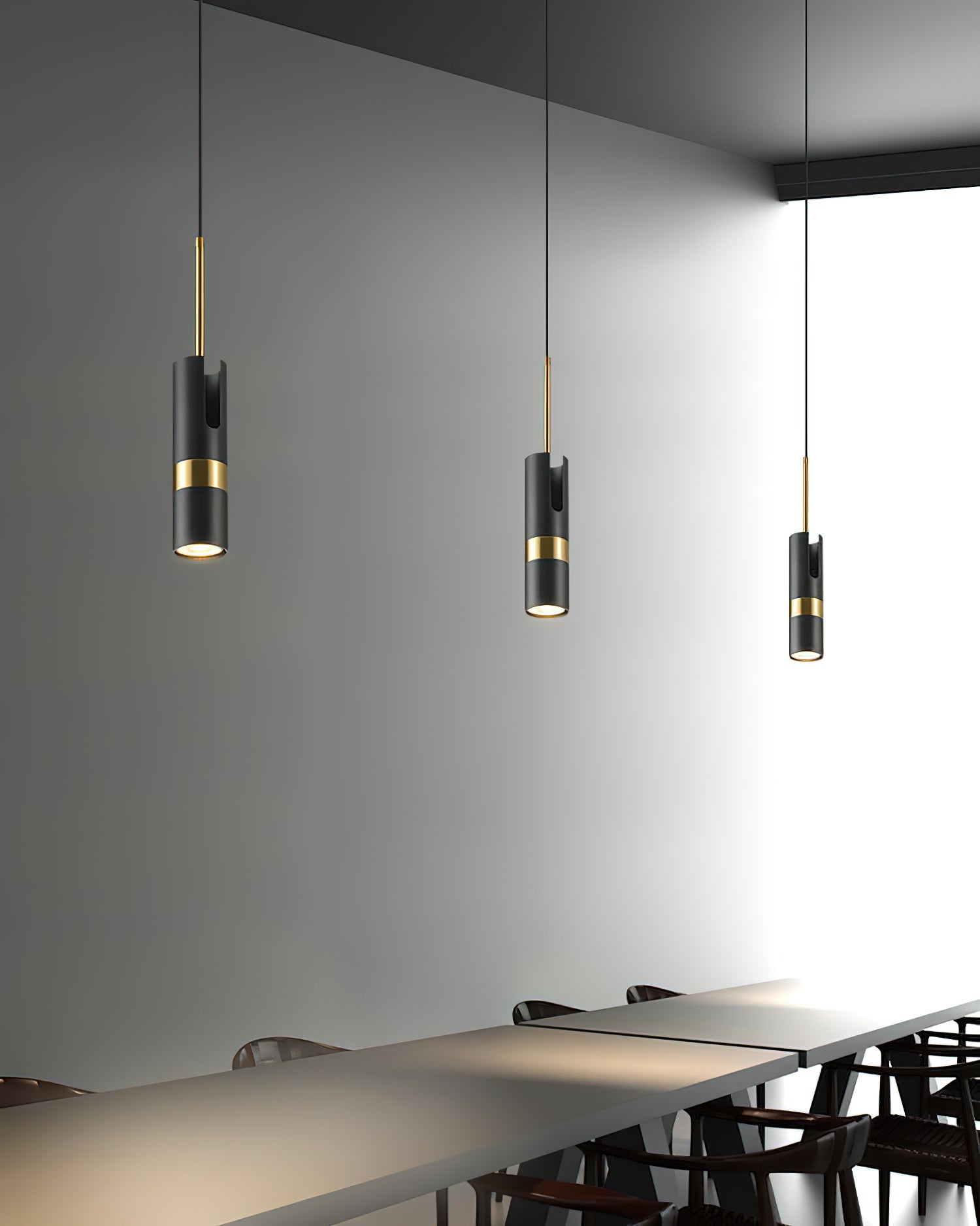 Lukas Pendant Light Dia 2.4″ x H 7.9″ / Dia 6cm x H 20cm / Black & Gold Pendant light