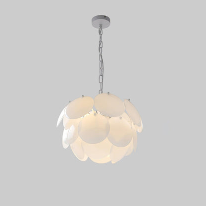 Luminous Petal Glass Chandelier ? 17.7″ x H 13.8″ / Dia 45cm x H 35cm / White Chandelier