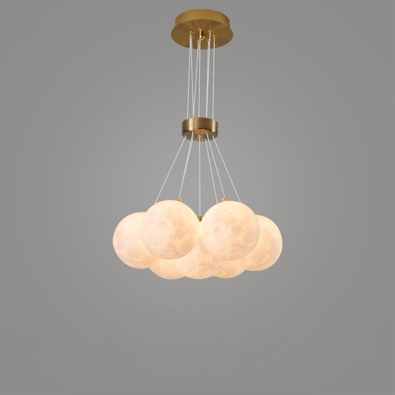 Lunar Pendant Light 7heads: Dia 15.7″ / Dia 40cm / White & Gold Pendant light
