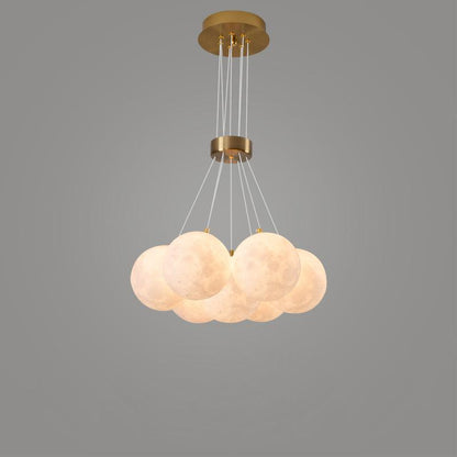 Lunar Pendant Light 7heads: Dia 15.7″ / Dia 40cm / White & Gold Pendant light