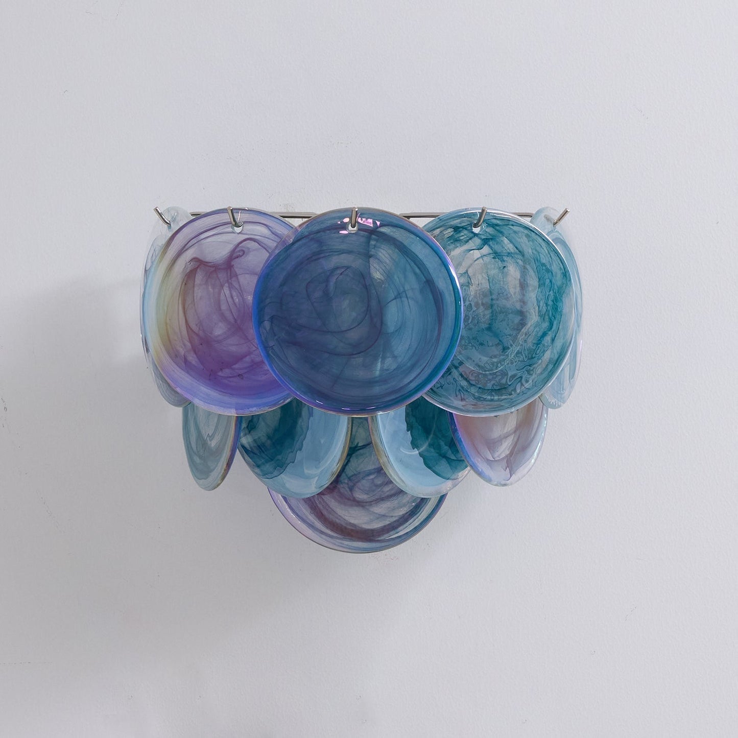 Lunaria Disc Murano Wall Lamp ? 13.4″ x W 9.1″ x H 11″ / Blue 1001 Wall lamp