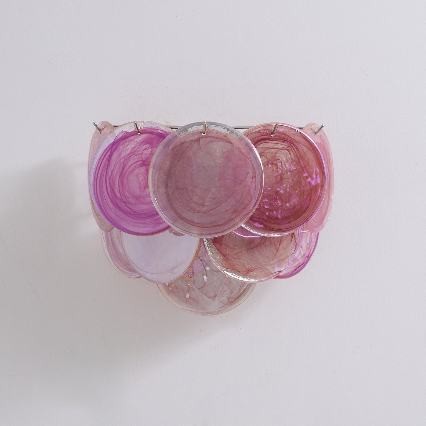 Lunaria Disc Murano Wall Lamp ? 13.4″ x W 9.1″ x H 11″ / Pink 1001 Wall lamp