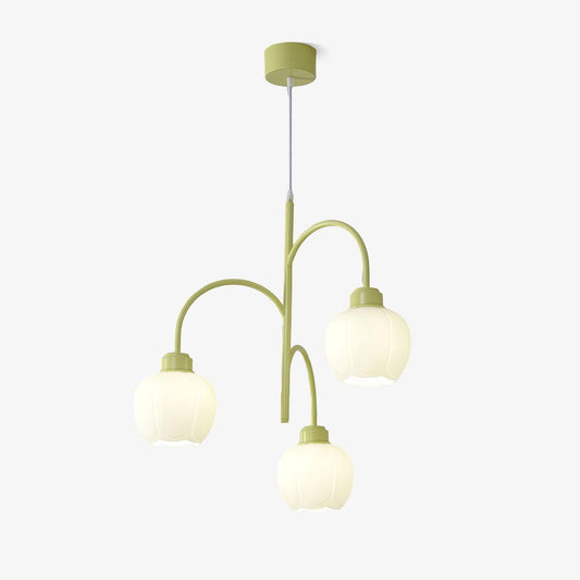 Lustra Flower Chandelier Dia 45cm x H 47cm / Dia 17.7″ x H 18.5″ / Green Chandelier