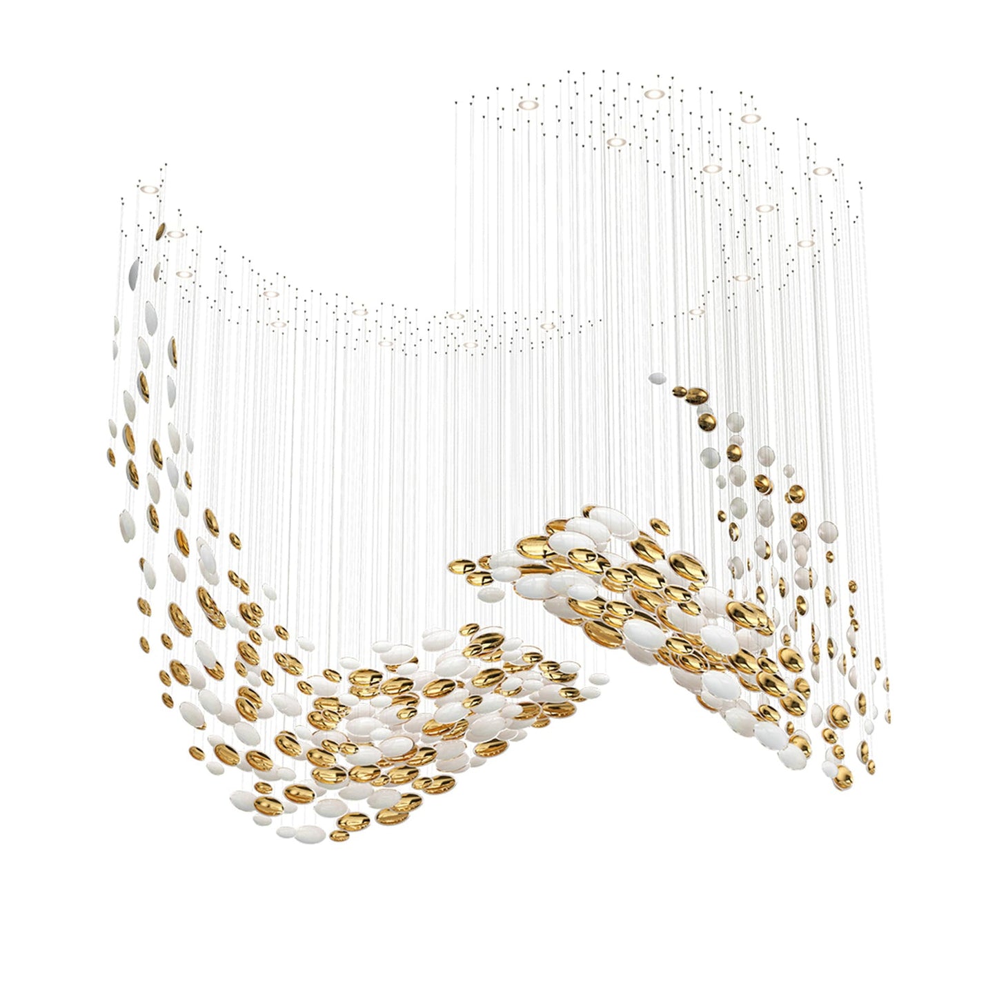 Lustre Bowl Collection Chandelier Support Customized Drawings / Gold & White / Warm Light Chandelier